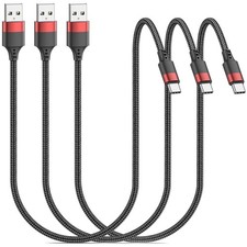 1.5 FT USB C Cable, Short USB to USB C Cord 18 inch, 3 Pack Braided USB Typ...