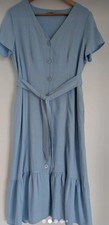 Oliver Bonas Light Blue Midi Dress UK Size 14 Perfect Condition