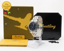 ▶️[MINT] BREITLING Head wind A45355 Date Blue Dial Automatic Men's Watch JAPAN