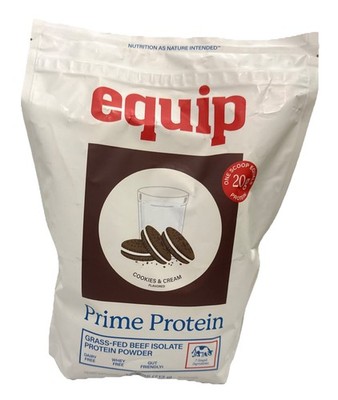 Equip Foods Prime Protein Powder Grass Fed Beef Protein Cookies Cream New 01/28