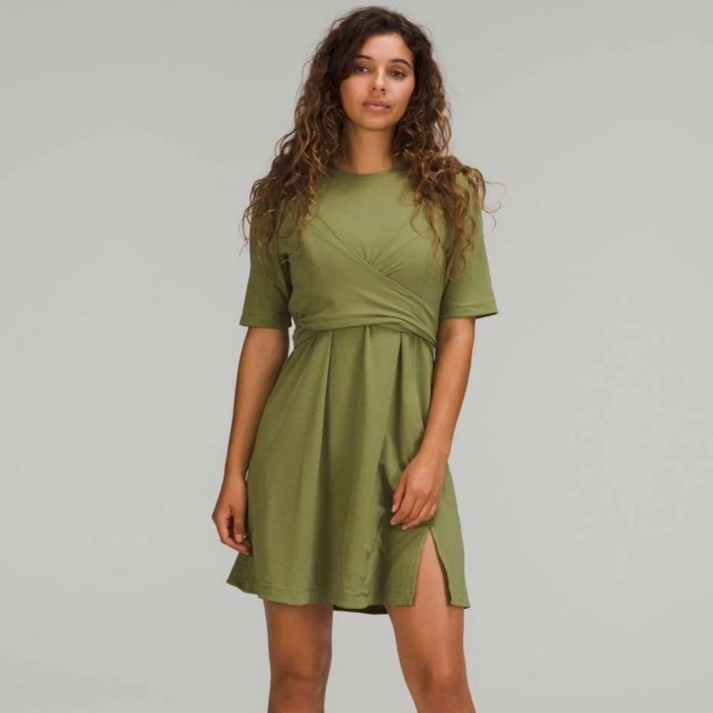 women's green mini dress Flora Satin Mini Dress