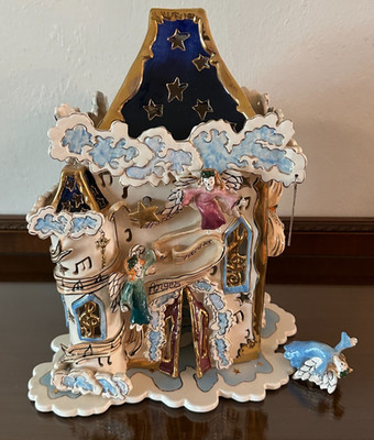 2003 Heather Goldminc Hark the Herald Angels Sing Musical House Clayworks 15''
