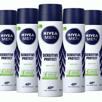 NIVEA Men Sensitive Protect 48hr Antiperspirant Deodorant Spray 150ml 6 Packs