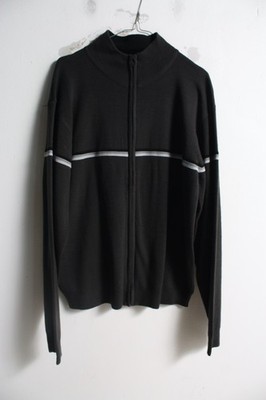 Cutting Edge Herren Vintage y2k Zip Through Sportliche Strickjacke - Grau - Größe L (L44)