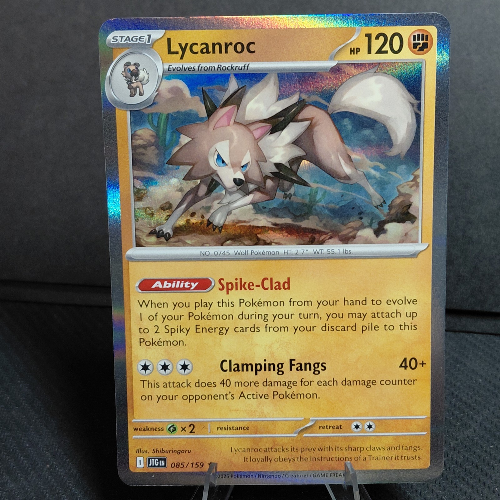 Lycanroc 085/1599: Journey Together Holo Pokemon TCG Card