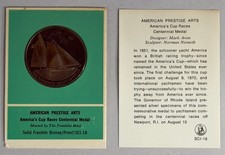 America's Cup Races Centennial 1 1/2" Bronze Proof Medal Franklin Mint