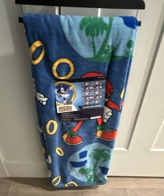 Sonic the Hedgehog Oversized Animation Throw Blanket Blue Polyester 60x50in