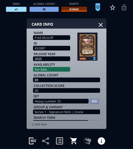 Topps Bunt Inception Black Iconic Fire Signature Jim Edmond Digital