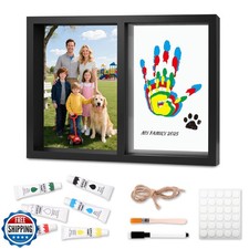 Family Handprint Kit, DIY Baby Hand and Footprint Handmade Keepsake Wooden Fr
