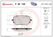 Bremsbelagsatz Scheibenbremse PRIME BREMBO P 50 148 für W177 MERCEDES KLASSE CLA