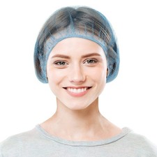 Blue Nylon Hair Nets 28" 1000ct Disposable Hairnets Caps w/ Elastic Edge Mesh