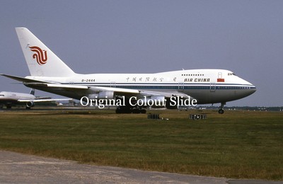 Aircraft Slide - Air China B.747SP-J6 B-2444 @ LGW 1990 (A153)
