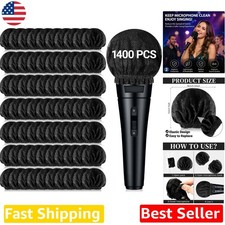 1400pc Black Mic Covers: Disposable Non-Woven Windscreen, Karaoke/Studio