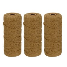 3 Pack 2mm x 186 Yard Light Brown Natural Cotton Macrame Rope, 2 Strands