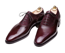 Handmade Suede  Leather Classic Burgundy Oxford Lace Up Dress Wedding Shoes Men