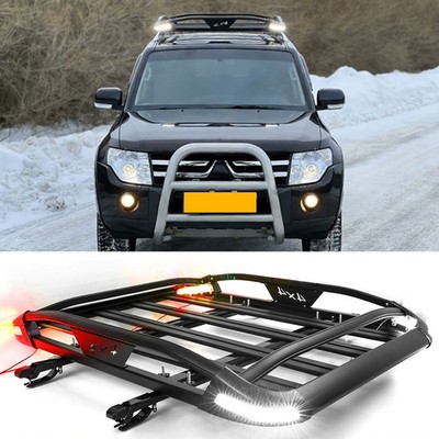 For Mitsubishi Pajero with Raised Rail Roof Rack Basket Luggage Cargo Carrier