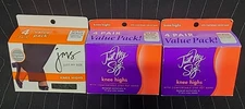 L’eggs Just My Size Comfort Leg Band Knee Highs 8 pairs Suntan/Black One Size