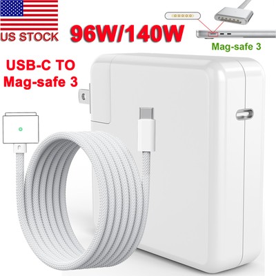 140W Type C USB C to Mag-safe 3 Magnetic Cable Charger For MacBook Pro/Air A2363