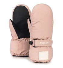 Kids Winter Ski Snow Gloves - Warm Waterproof Fleece Medium Pink mitts