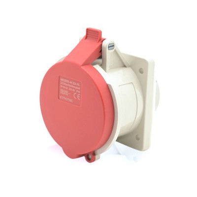 CEE-Kraftstrom-Einbausteckdose Gerade 32A 400V 6h IP44 5-polig (3P+N+E)