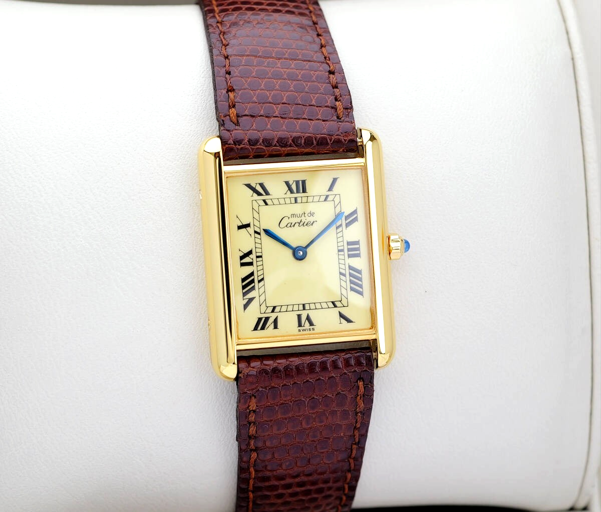 Cartier Watch Must Tank Ivory Dial Roman index LM 23mm Mens Quartz