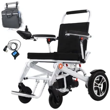 Foldable Electric Wheelchair for Adults, 30 Miles+ Travel Distance, Solid Tires