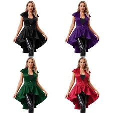 Women Waistcoat Concert Outfit Steampunk Costum Halloween Tops Gothic Cosplay