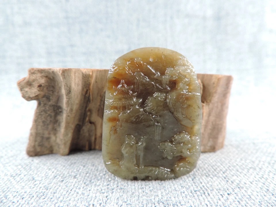 Редкий китайский нефрит ручной работы природа Sence статуэтка подвеска - Изображение 2 из 4