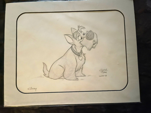 Disney Oliver & Company Oliver Sketch Drawing Signed 2016 © Disney