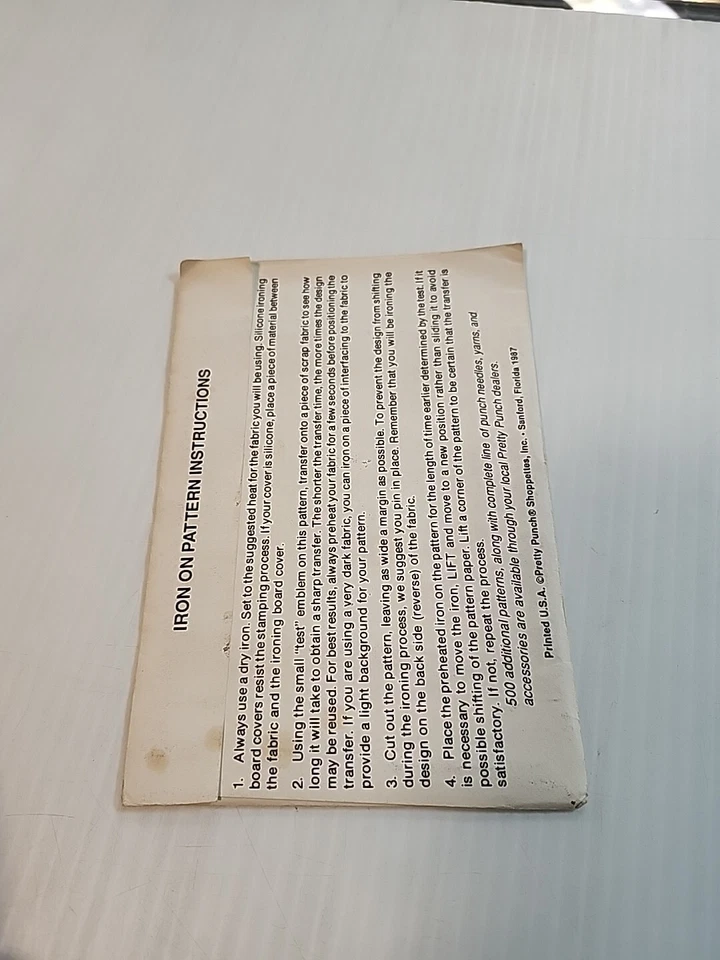 1980's VTG Punch Embroidery Red Sox Transfer Pattern MLB-13 ¿ - Image 2 of 2