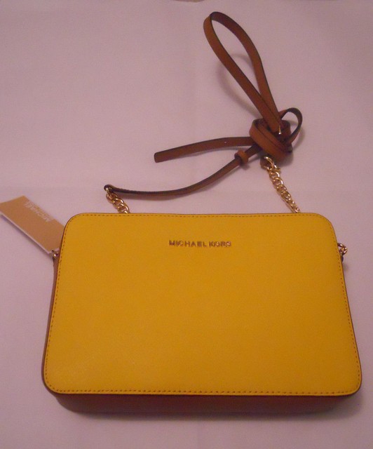 mustard yellow michael kors purse