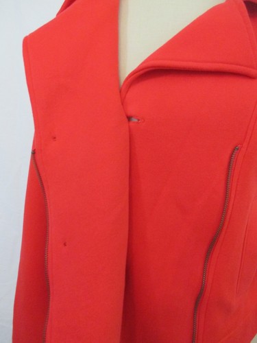 Old Navy NWT Women's Red Fleece Moto Peacoat Lightweight Pockets Cropped Small - Picture 7 of 11