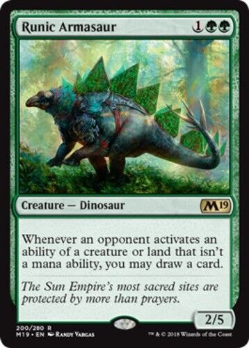 MTG - Runic Armasaur - Core Set 2019 - NM, English Magic FLAT RATE SHIP - Picture 1 of 1