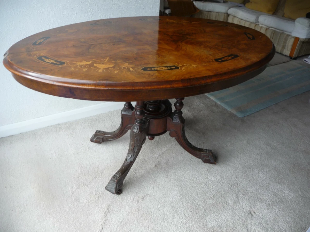 Antique In laid Flip Top Table unrestored some age related damage