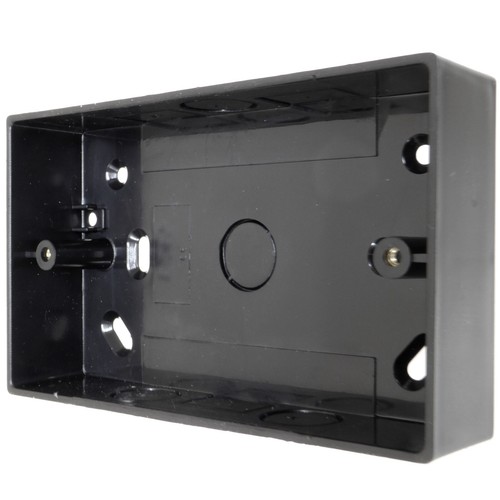 2 x Black Double Back Box 32mm Deep Surface Mount 2 Gang with Knockouts - Picture 12 of 17