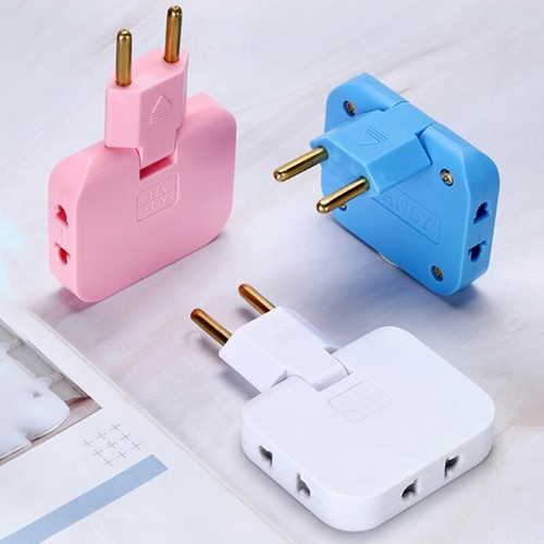 EU Plug 1 3 Extension Electrical Socket 180° Rotating AC Adapter Socket! - Afbeelding 7 van 15