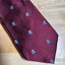 Brooks Brothers Logo Pattern Makers Necktie Mens Red Silk USA Made