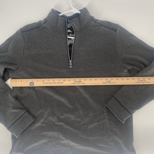 Suéter Tommy Bahama Cuarto Cremallera Tejido Para Hombre Gris Medio Cuello Simulado - Usado en Excelente Condición - Imagen 11 de 11