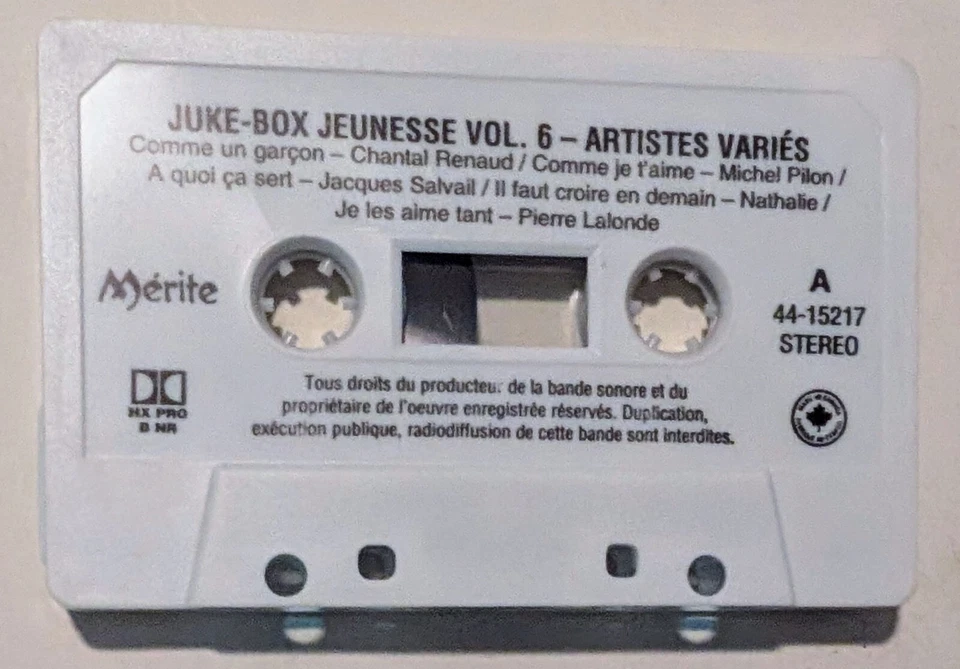 Various – Juke-Box Jeunesse Vol.6 - Canada - Cassette VG (Tested) - Image 4 of 4