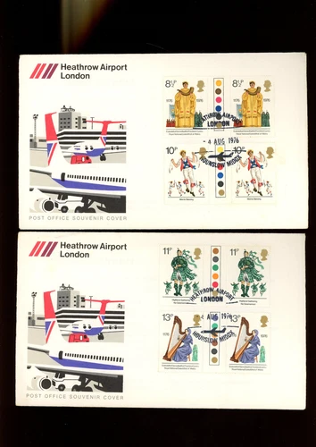 1976 British Cultural TL Gutter Pair Heathrow Airport London Hounslow Off FDC.