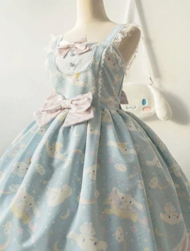 Girl Sweet Cinnamoroll Kuromi My Melody Lolita JSK OP Dress Slip Strap Skirts - Picture 9 of 9