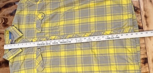 Camicia da pesca Cabelas outdoor gialla con bottoni vestibilità ampia plaid ventilata grande - Foto 6 di 15