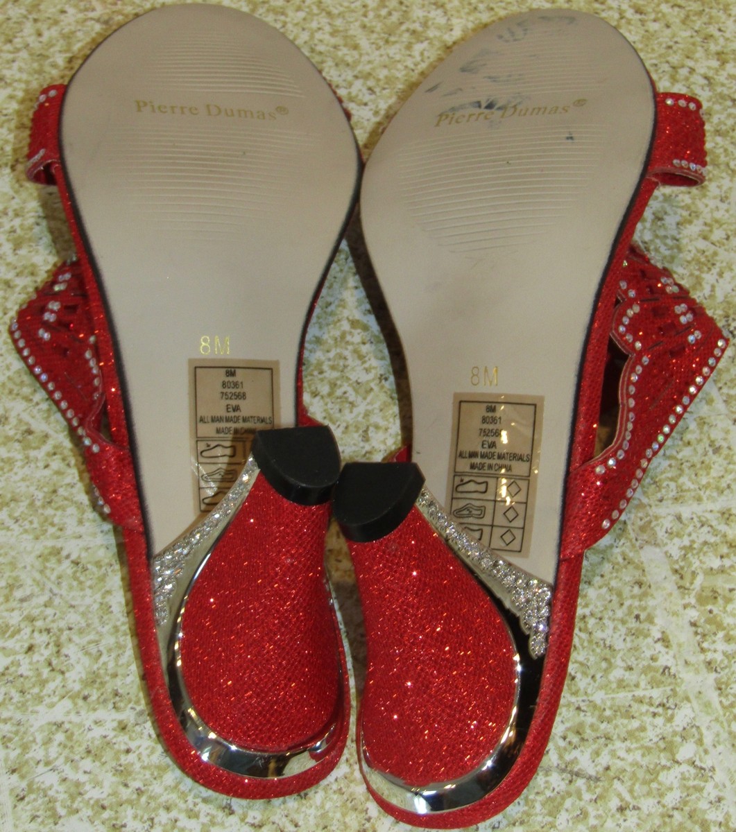 Woman Pierre Dumas Eva Red Beaded Heels Shoes 8 M | eBay