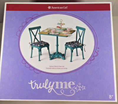 American Girl Teatime Table & Chairs Set New in Box with Accessories