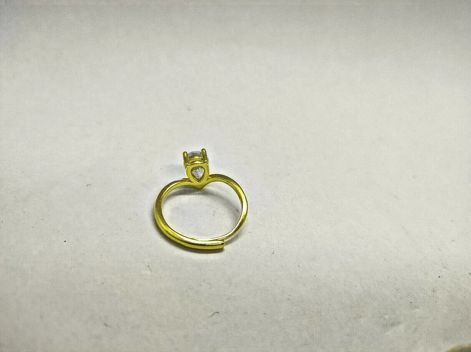 Anello Donna  in Argento 925 pietra GOCCIA zircone  ORO BIANCO - Immagine 2 di 4