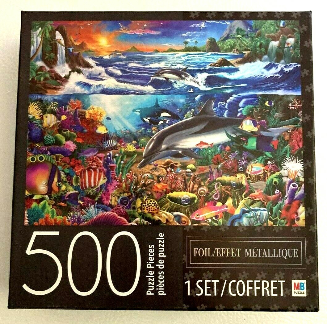 Milton Bradley Foil Effect 500 Piece Puzzle Tropical Island