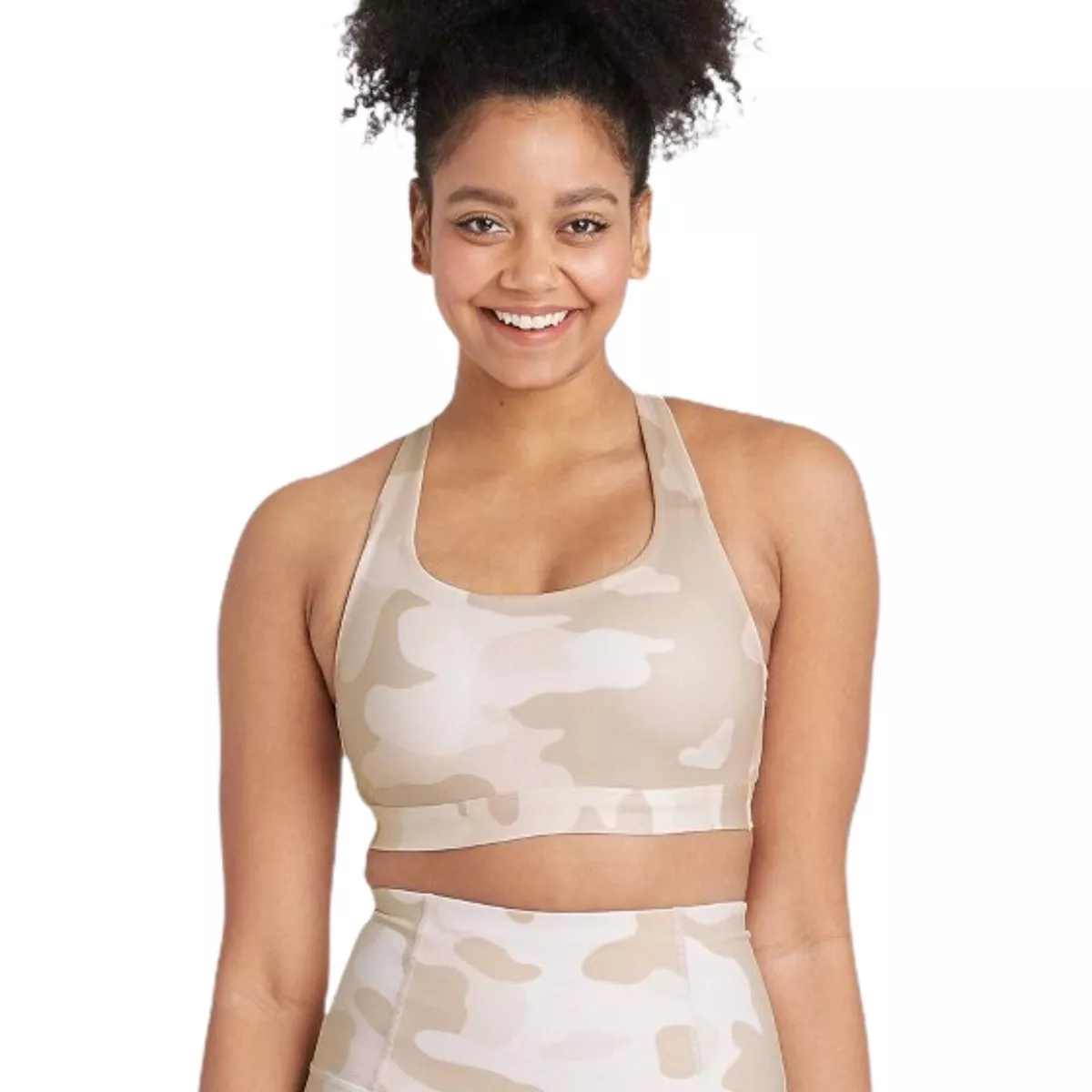 All in Motion Women Small White Camo Medium Support Sports Bra New