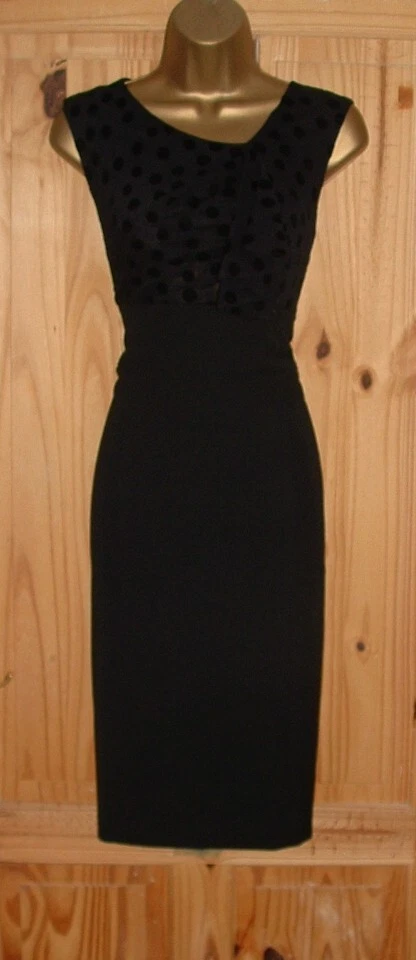 Black bodycon tummy tamer pencil wiggle blouse party evening dress size 12 - Image 4 of 4