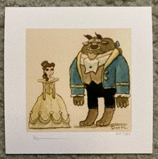 Beauty And The Beast Movie Art Print Mondo Showdowns Poster Scott C Campbell