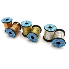 UNI FLAT EMBOSSED FRENCH TINSEL - Copper, Gold, or Silver - Fly Tying Material